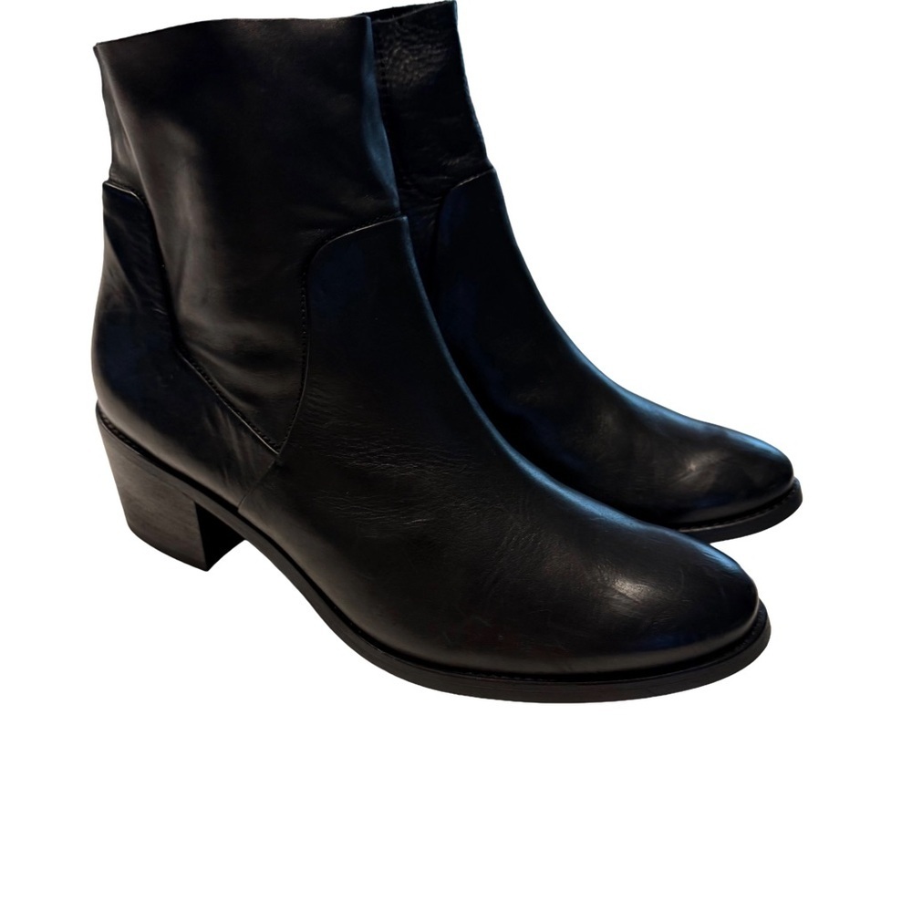 Paul Green Women's Willow Bootie Black Leather Side Zip Closure Us Sz 7 Nwob